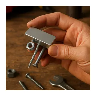 5'li Set: N35 Sınıfı 40x20x5 Mm Köşeli Neodyum Mıknatıs (nikel Kaplama)