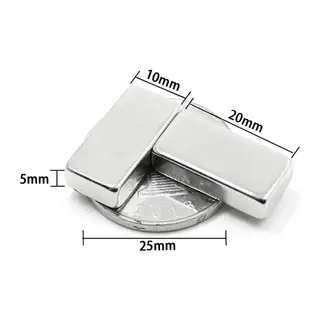2 Adet 20x10x5 Mm Neodyum Magnet N35 Güçlü Mıknatıs Köşeli Ve Dayanıklı Nikel Kaplama
