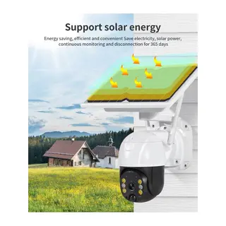 Wifi Uygulamalı Gece Görüşlü Solar Güneş Enerjili Kamera Akıllı Dış Mekan Güvenlik Kamerası