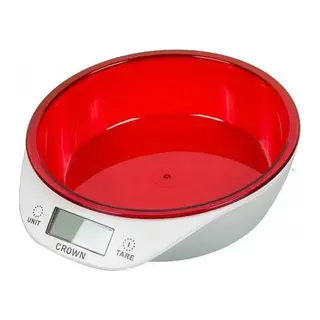 Crown Dijital Lüks Kefeli Mutfak Terazisi 5 Kg Çıkarılabilir Ölçü Kabı Terazi Tartı Gram