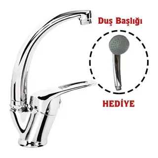 Mix Kuğu Banyo Batarya + Duş Başlığı Hediyeli