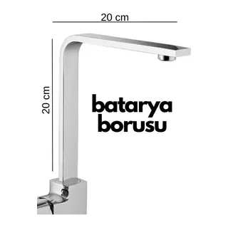 Krom Mutfak Evye Batarya İçin Köşeli Su Borusu Paslanmaz Ve Eca Uyumlu 20x20