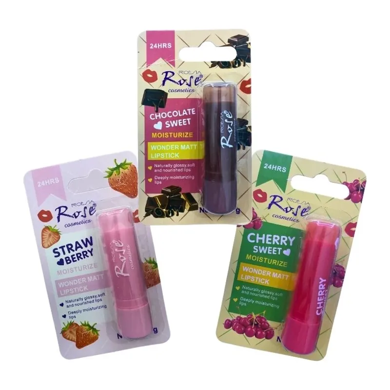 Yoğun Etkili Dudak Koruyucu Nemlendirici Balm Kiraz Çilek Çikolata (3lü Set)