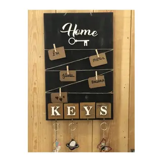 Dekoratif Home Keys Ahşap Resimlik Ve Notluk (kahverengi)