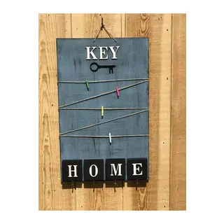 Dekoratif Home Keys Ahşap Resimlik Ve Notluk (saks Mavisi)