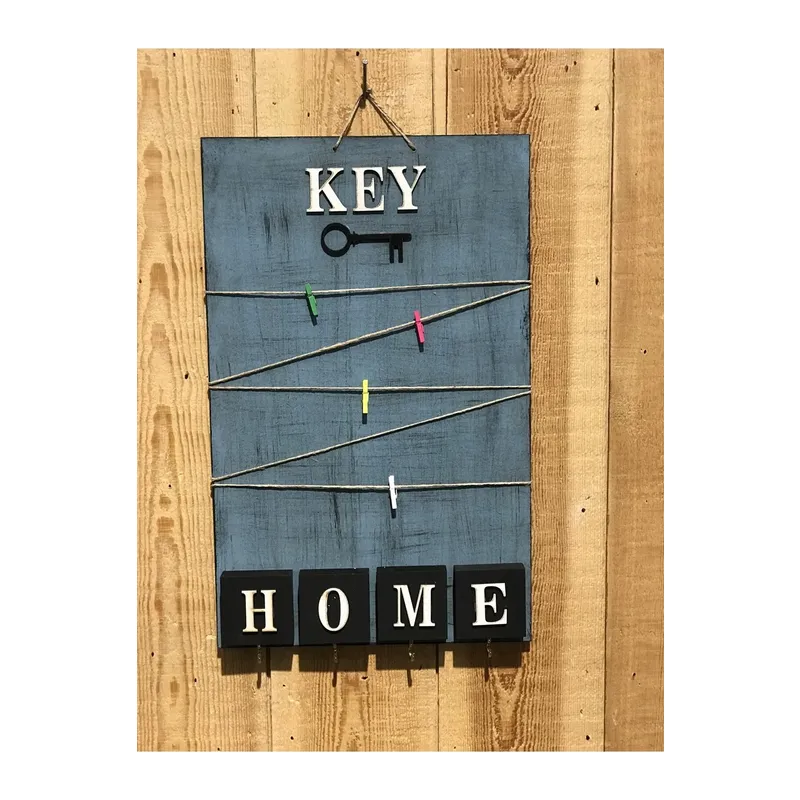 Dekoratif Home Keys Ahşap Resimlik Ve Notluk (saks Mavisi)