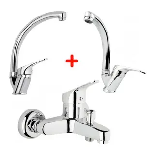 Mix Banyo Bataryası Lavabo - Evye 3 Lü Avantajlı Set