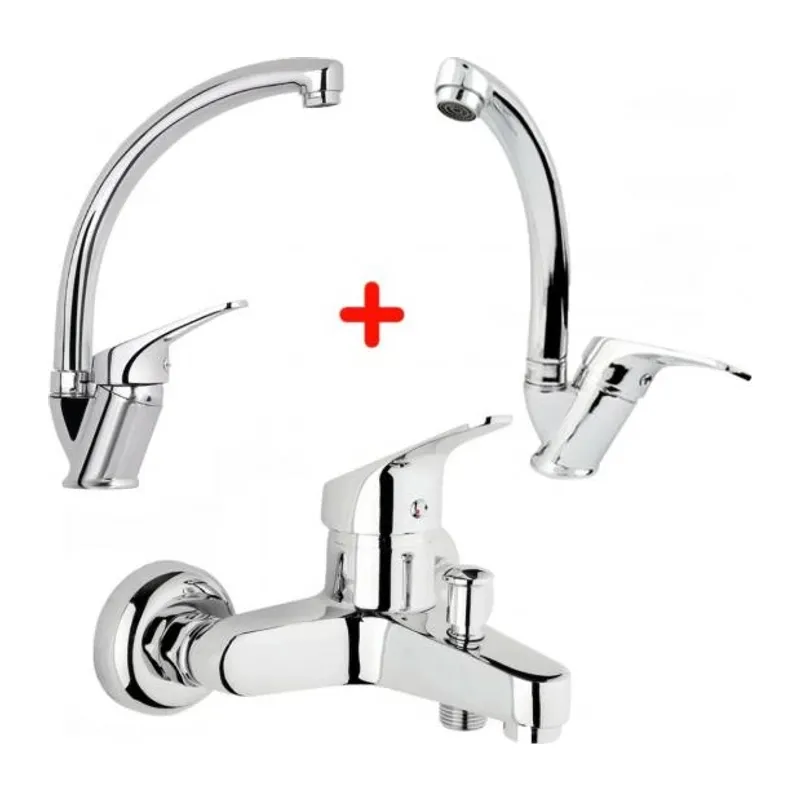 Mix Banyo Bataryası Lavabo - Evye 3 Lü Avantajlı Set