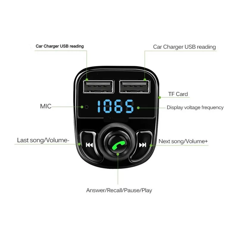 Carx8 Bluetooth Araç Kiti Fm Transmitter