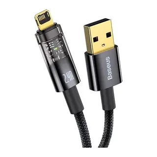 Şeffaf Uçlu İphone 45w Usb Hızlı Ve Dayanıklı Şarj Ve Data Işıklı Örgü Kablo 1 Metre