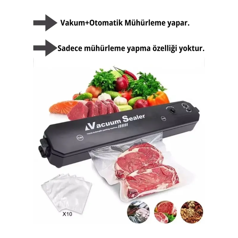 Gıda Vakum Ve Mühürleme Makinesi- Yiyecek Tazeliği Koruma Ev Ve Restoran İçin
