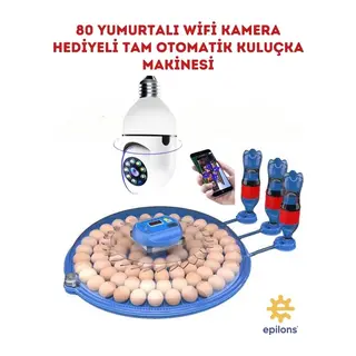 80 Yumurta Kapasiteli Tam Otomatik Çiftlik Kuluçka Makinesi Wifi Ampul Kamera Hediyeli Mz-80