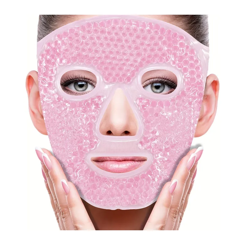 Terapi Jel Yüz Maskesi Soğuk Ve Sıcak Boncuklu Ayarlanabilir Maske (pembe)