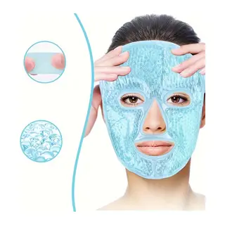 Terapi Jel Yüz Maskesi Soğuk Ve Sıcak Boncuklu Ayarlanabilir Maske (mavi)
