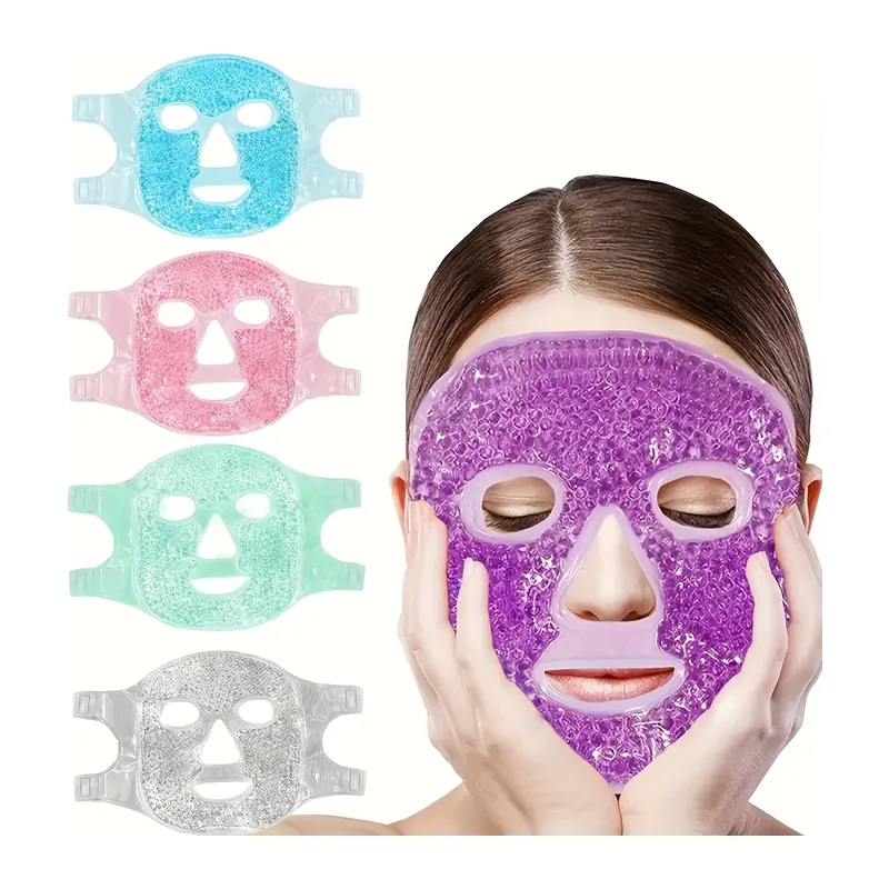 Terapi Jel Yüz Maskesi Soğuk Ve Sıcak Boncuklu Ayarlanabilir Maske (mor)