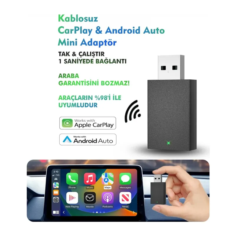 Kablosuz Android Auto/car Play Usb Dongle Cihazı