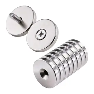 50 Adet 25x10/5x5,5 Mm Neodyum Mıknatıs Havşa Delikli Magnet Vida Atılabilir N35 Nikel Paslanmaz