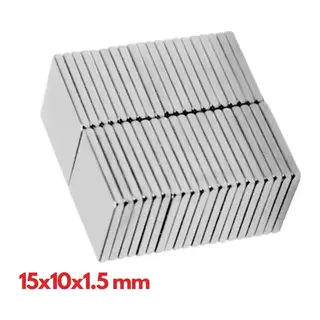 10 Adet 15x10x1.5 Mm Köşeli Neodyum Mıknatıs N35 Magnet Dayanıklı Nikel Kaplama