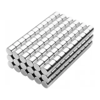 100 Adet 4x4 Mm Yuvarlak Neodyum Mıknatıs N35 Güçlü Magnet Nikel Kaplama