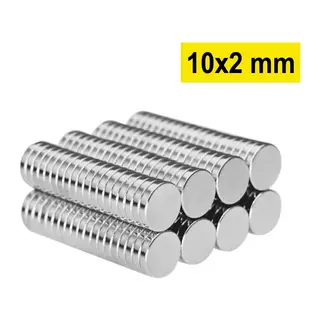 10 Adet 10x2mm Yuvarlak Neodyum Mıknatıs Güçlü Magnet Nikel Kaplamalı
