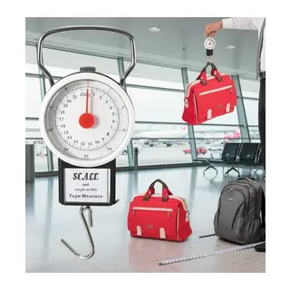 22 Kg/50lb Kancalı Tartı Aleti 1 Metre Mezuralı Askılı Balıkçı Terazisi
