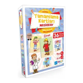 Blue Focus Tamamlama Kartları Meslekler - Eğitici Oyunlar 36 Parça