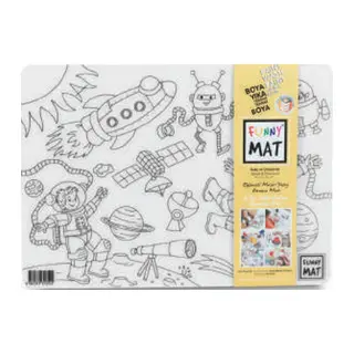 Funny Mat - Uzay Ve Dinozorlar 25 X 35 Cm