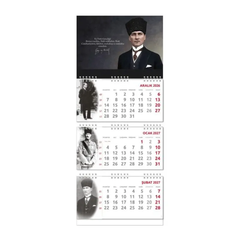 2027 Atatürk Gemici Duvar Takvimi - Gazi