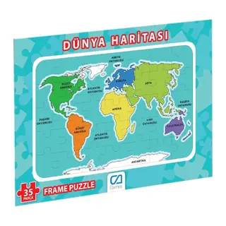 Dünya Haritası Frame Puzzle-35