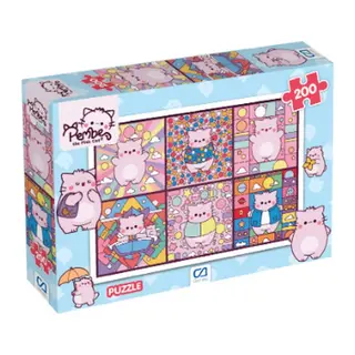 Pembe Kedi Puzzle 200