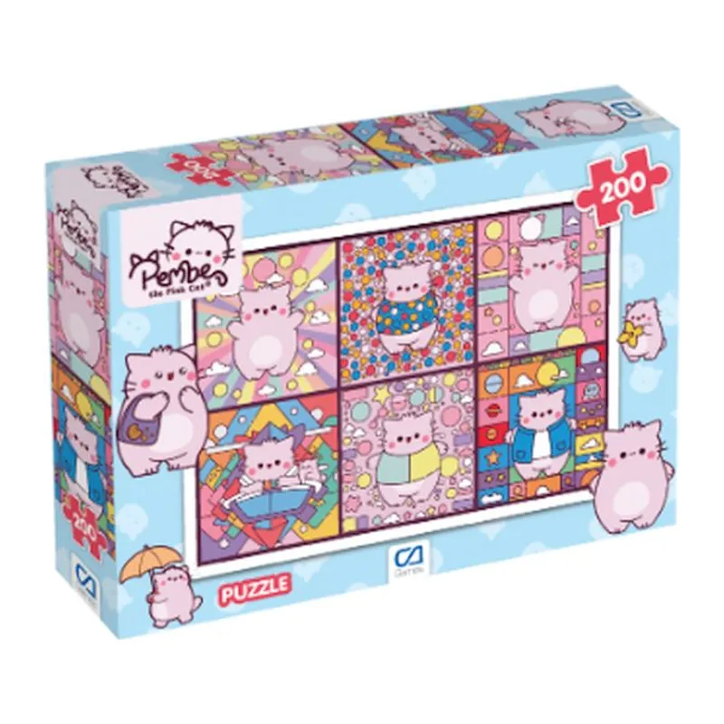 Pembe Kedi Puzzle 200