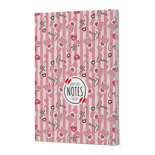 Kahve 8 - Yan Boyamalı Çizgili Defter
