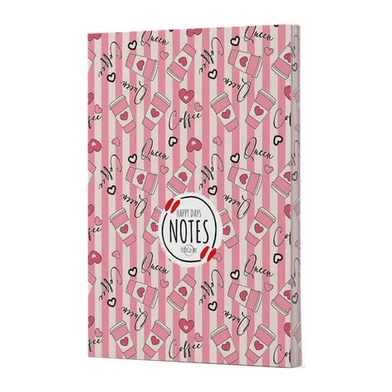 Kahve 8 - Yan Boyamalı Çizgili Defter