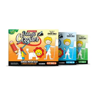 Dikkatli Çizgiler - 5-7 Yaş - (3 Kitap SET)