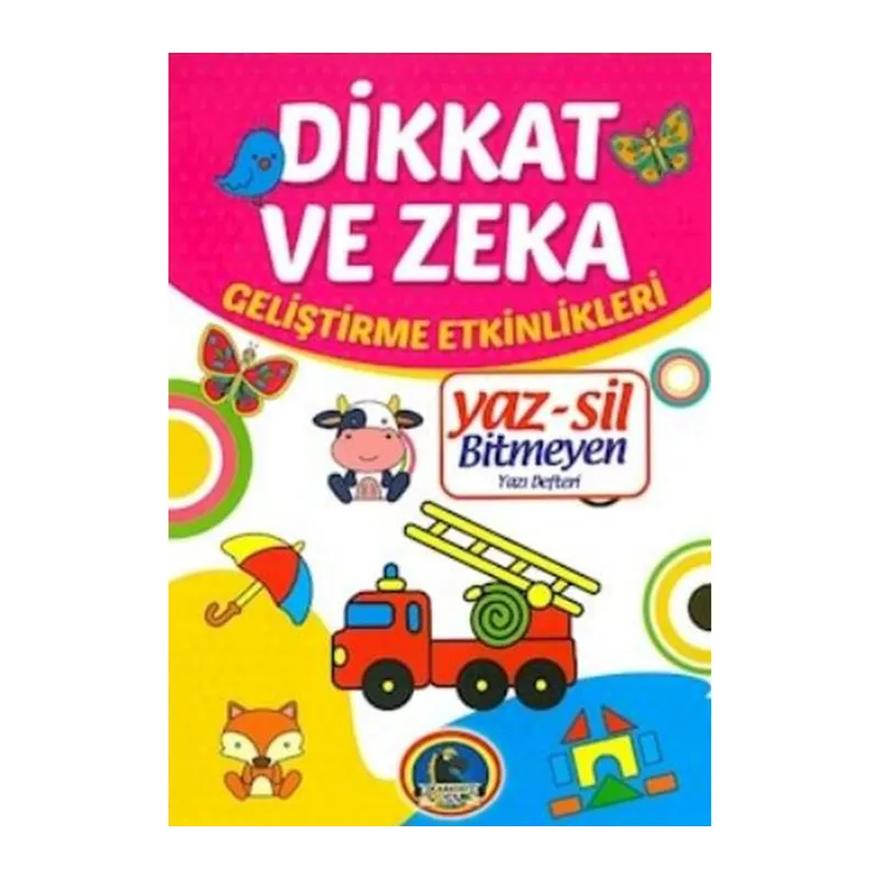Yaz-Sil Dikkat ve Zeka Bitmeyen Yazı Defteri+Tahta Kalem