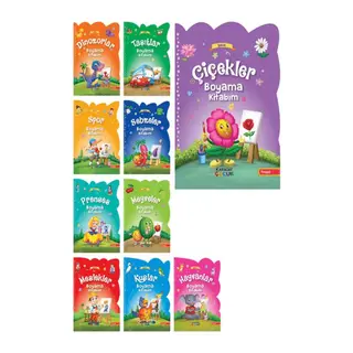 Büyük Şekilli Örnekli Kavramlar Boyama Serisi (10 Kitap)