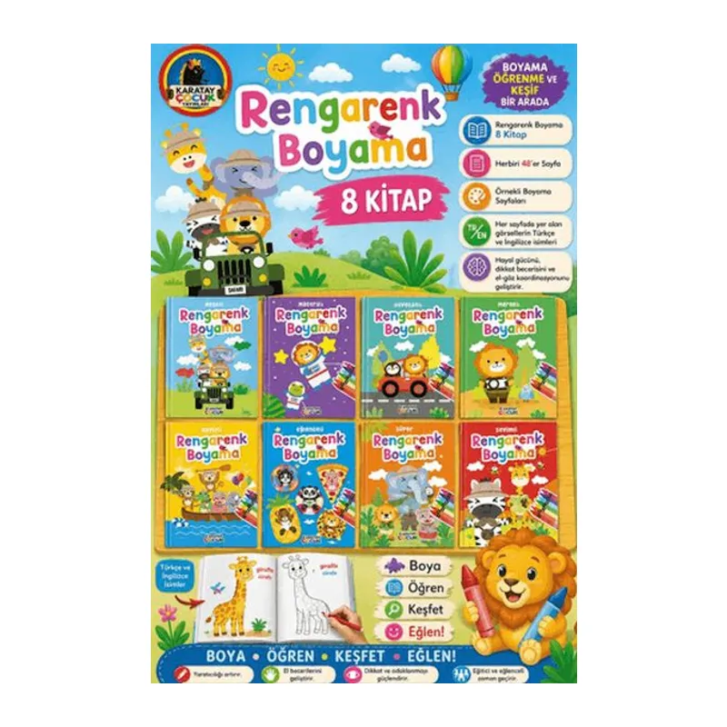 Rengarenk Boyama (8 Kitap)