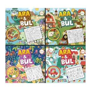 Ara ve Bul / Gizli Resimleri Bul-4'lü Seri (Macera-Keşif-Sürpriz-Eğlence Dolu Bulmacalar)