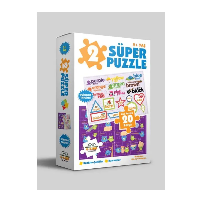 2 Süper Puzzle - Renkler - Şekiller - Kavramlar 2+ Yaş