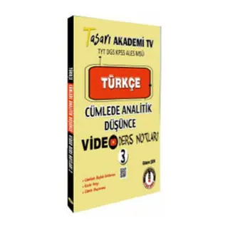 Tasarı Türkçe Cümlede Analitik Video Ders Notları 3