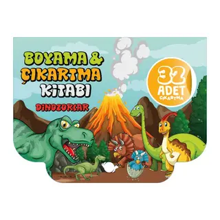 Dinozorlar Boyama ve Çıkartma Kitabı