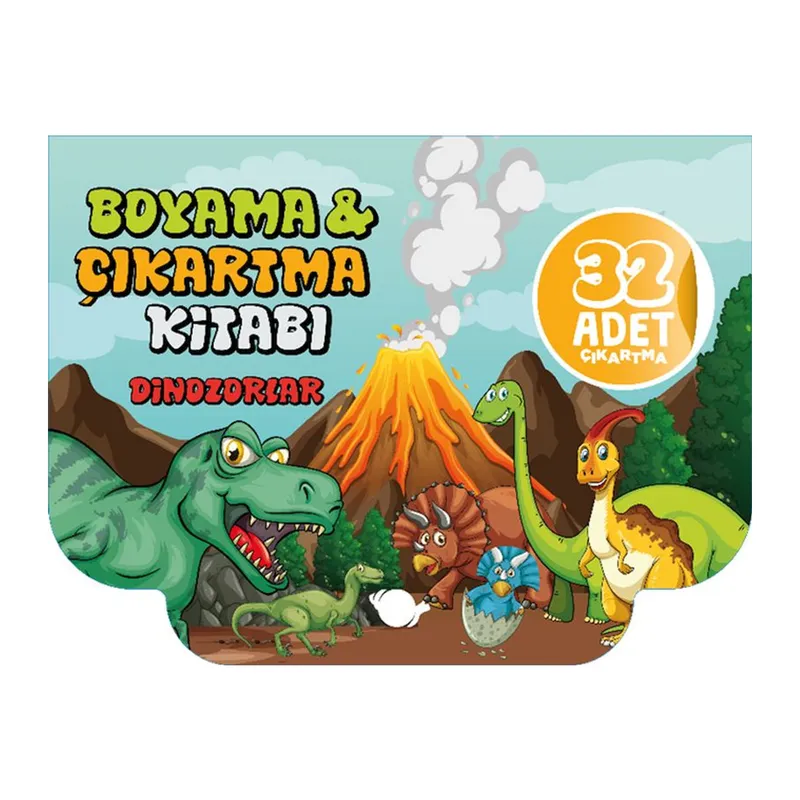 Dinozorlar Boyama ve Çıkartma Kitabı