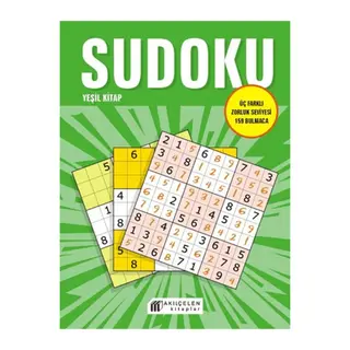Sudoku Yeşil Kitap - Üç Farklı Zorluk Seviyesi 159 Bulmaca