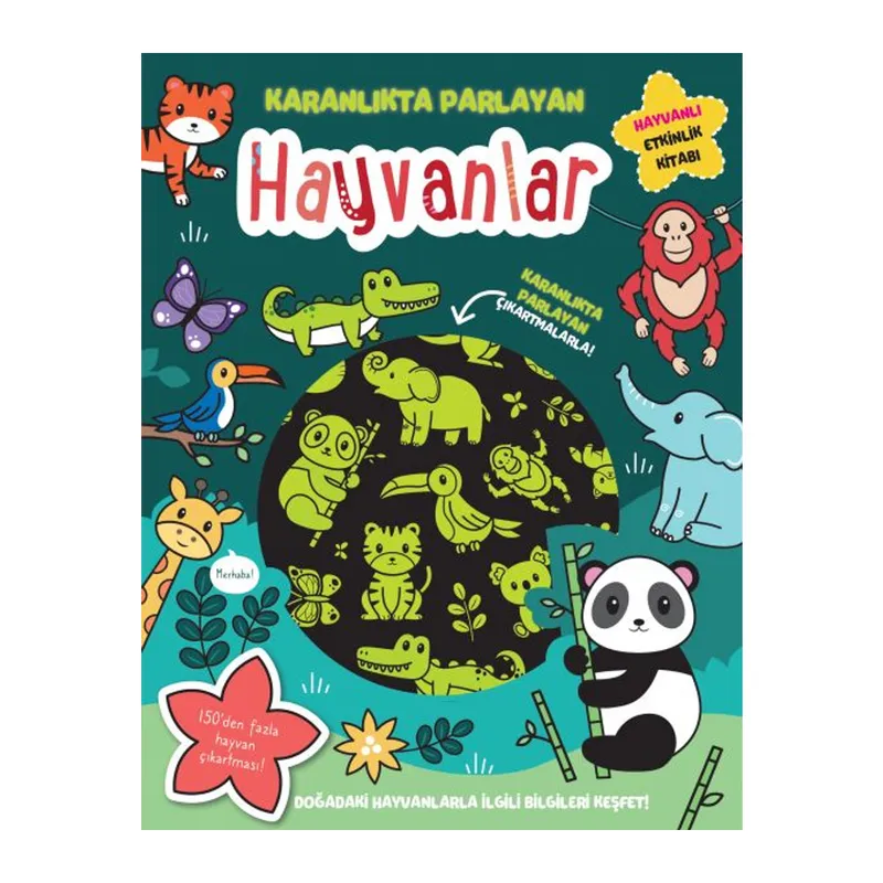 Karanlıkta Parlayan Kitaplar - Hayvanlar (Parlayan Çıkartmalar)