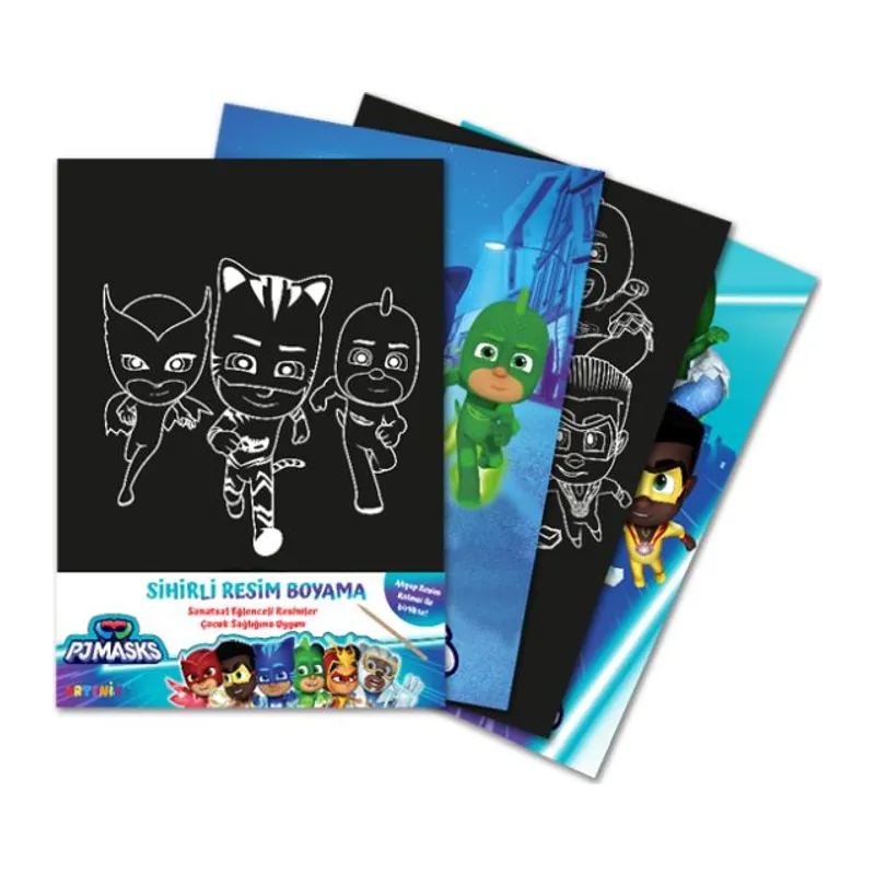 Pjmasks Sihirli Resim Boyama – Ahşap Kalem Hediyeli