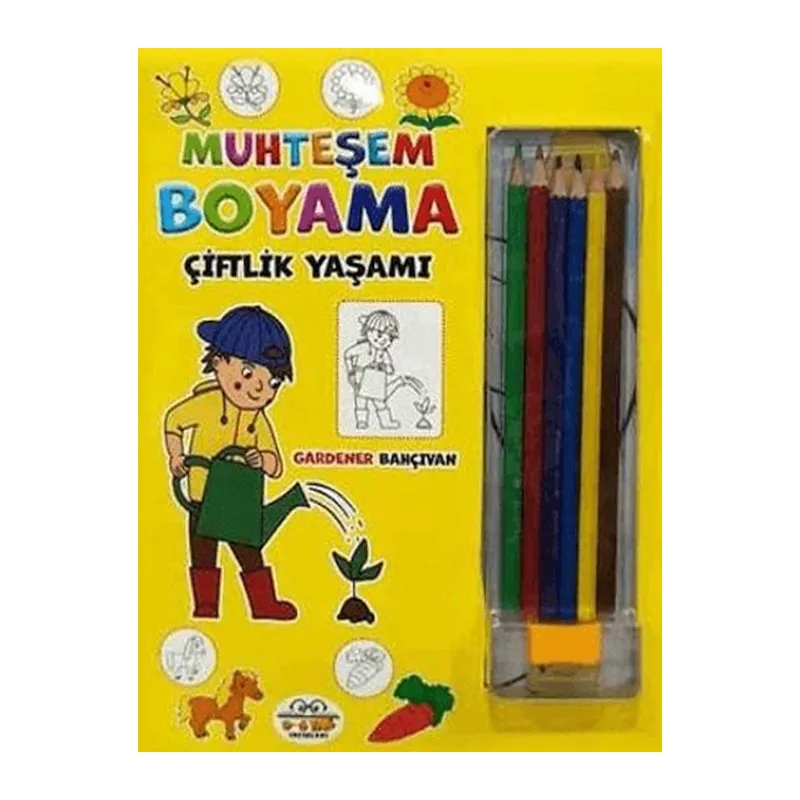 Muhteşem Boyama - Çiftlik Yaşamı + 6lı Boya Kalemi