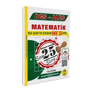 Tasarı DGS ALES Matematik Son 25 Çıkacak Soru Bankası