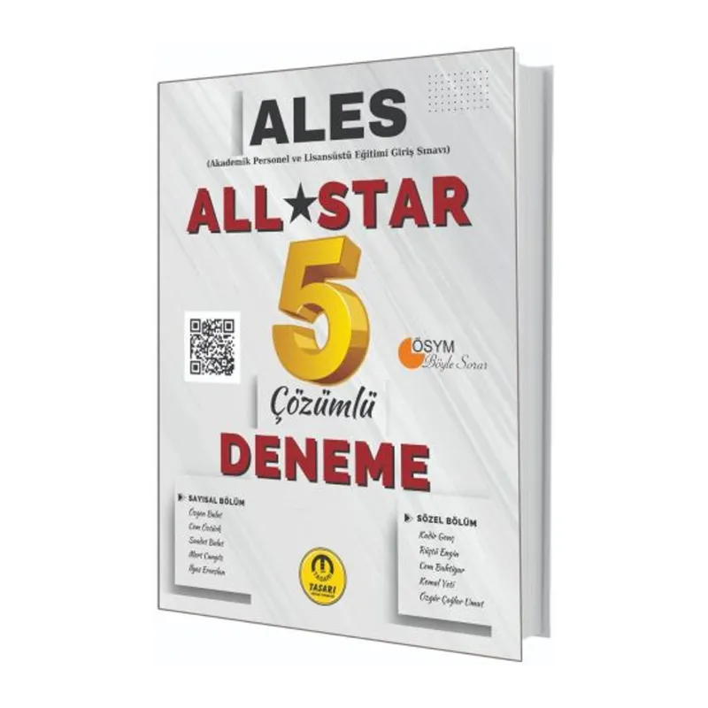 Tasarı Yayınları ALES Sayısal Sözel Yetenek All Star Tamamı Çözümlü 5 Deneme