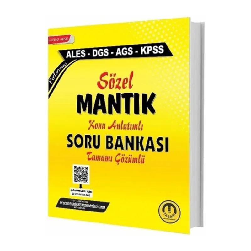 Tasarı Yayınları ALES DGS KPSS MEB-AGS Sözel Mantık Konu Anlatımlı Soru Bankası Çözümlü