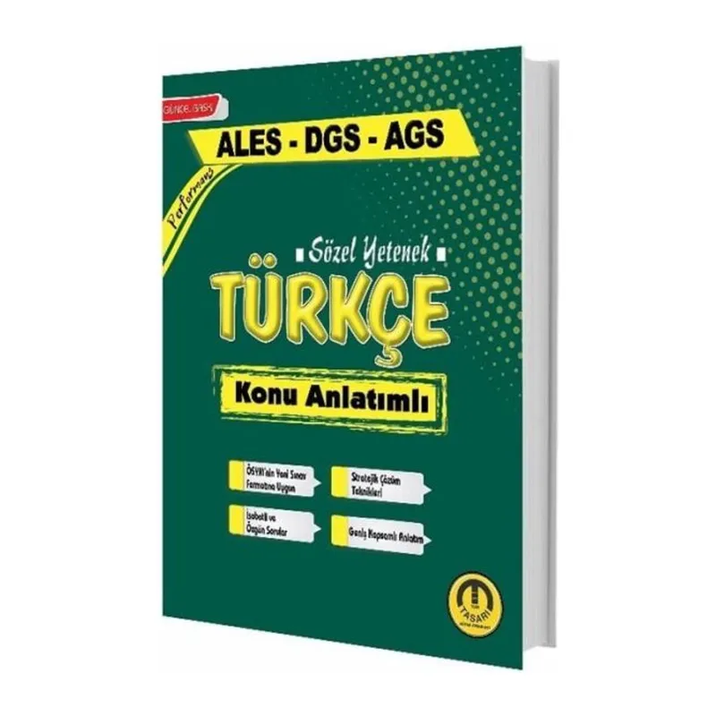 Tasarı Yayınları Ales Dgs Meb-Ags Sözel Yetenek Türkçe Konu Anlatımlı